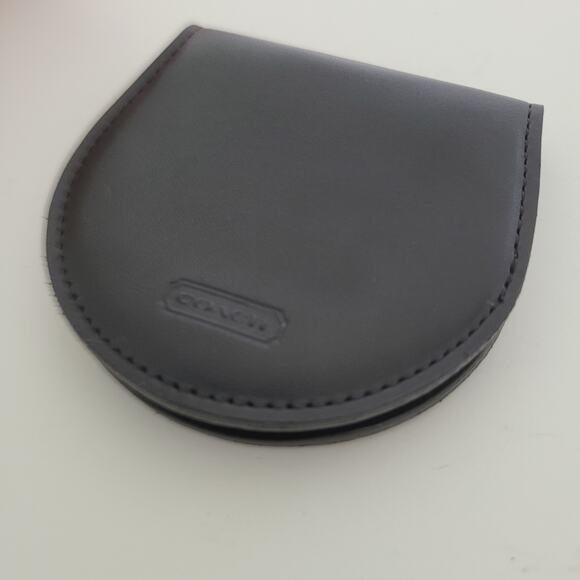 Coach Vintage Mini Coin Holder Wallet Leather Small Black Horseshoe Bifold - Picture 8 of 8